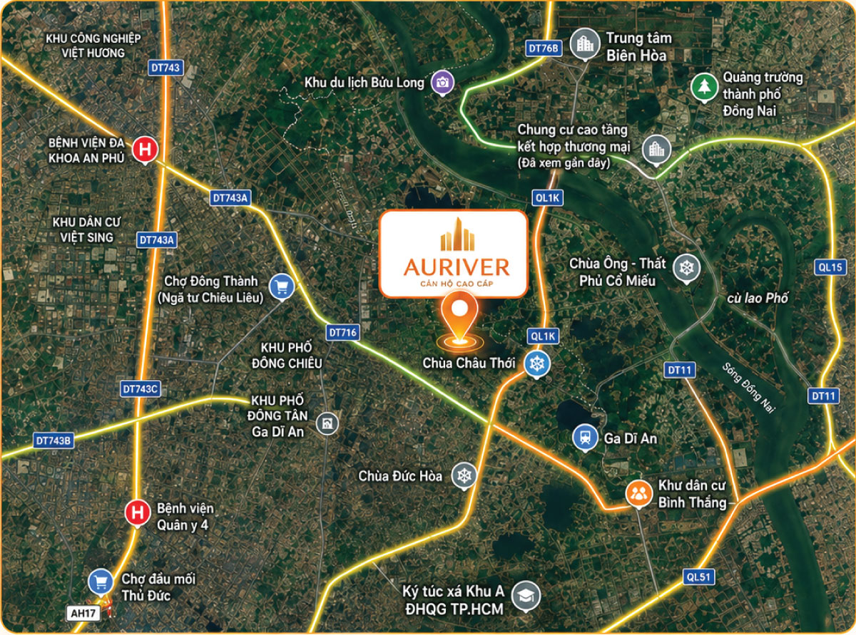 vị trí dự án auriver
